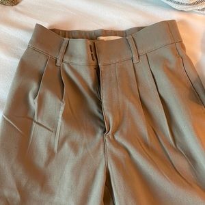 Abercrombie Tailored Wide Leg pants - light khaki XXS